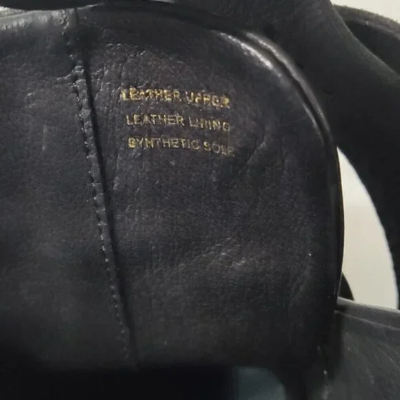 L'Intervalle Black Leather Strap Studded Heeled Boots sz 40 - Picture 14 of 15